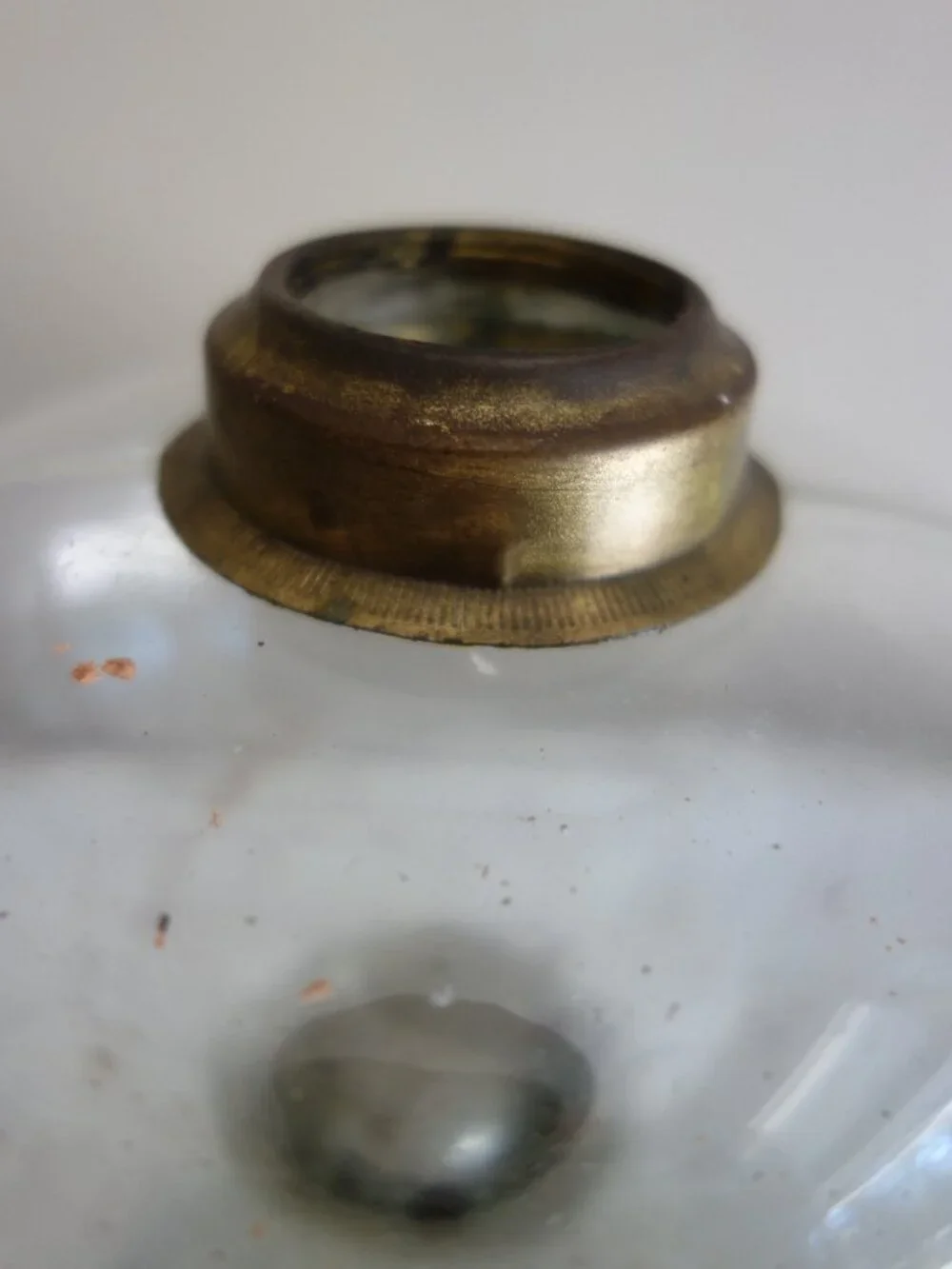 Antique / Vintage Clear Glass Oil Lamp – Base only